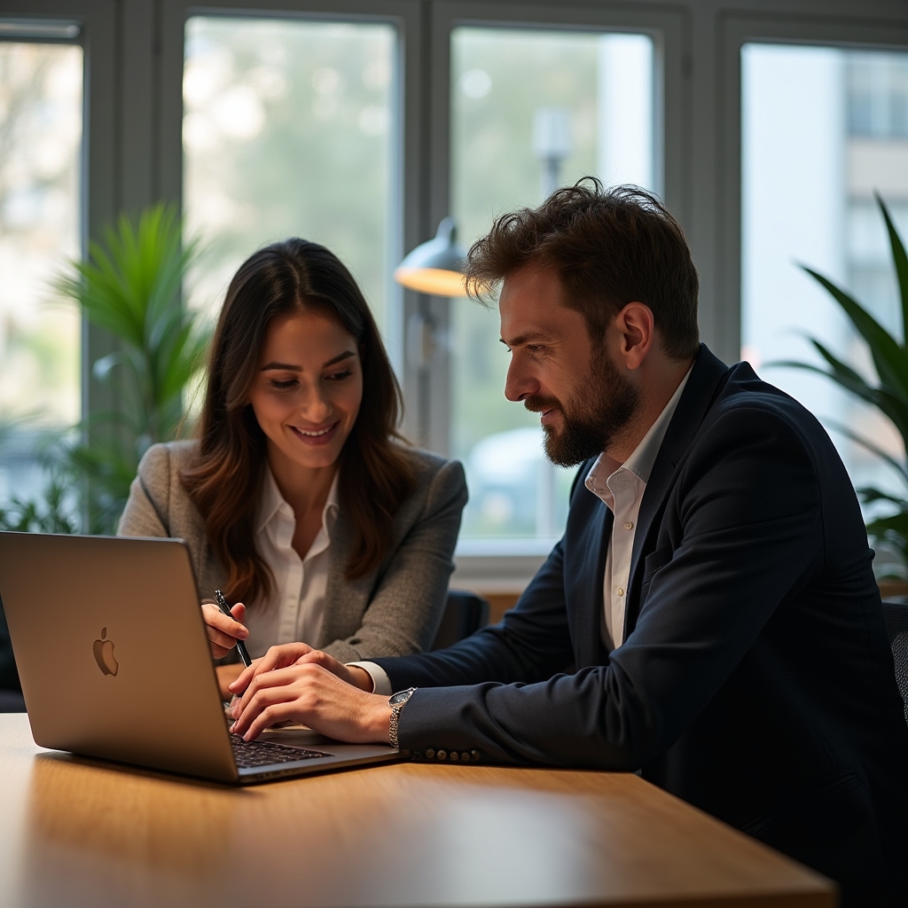 Berater-Team arbeitet gemeinsam an einem Projekt in einem modernen Büro